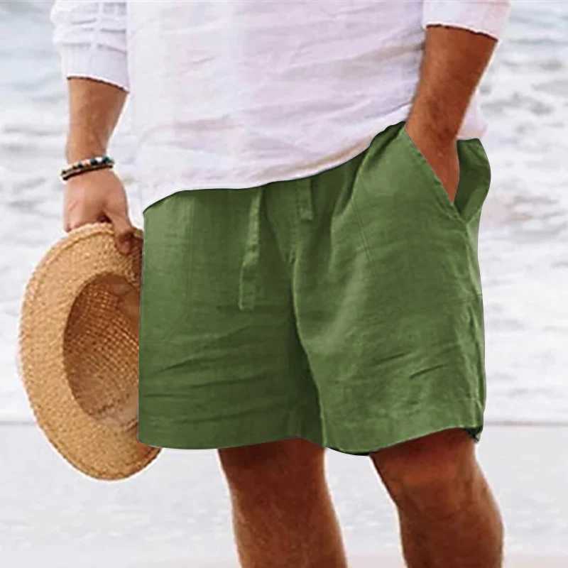 Pantalon masculin masculin coton d'été et short en lin est brossé