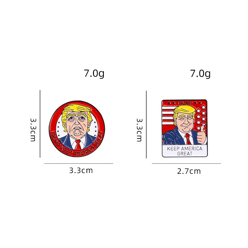 Funny Trump President Brooch Pins USA Metal Enamel Lapel Pin Button Badges for Clothing Pins Accessories Gifts