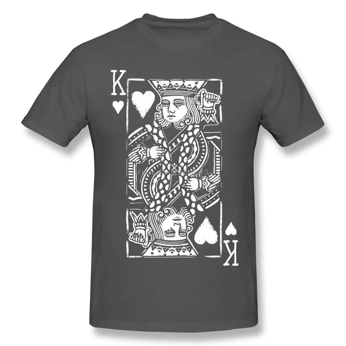Men's T-Shirts King Of Hearts Homme T-Shirt Graphics Card Ts Pure Cotton Oversized Short Slve Ts Harajuku Strtwear T240425