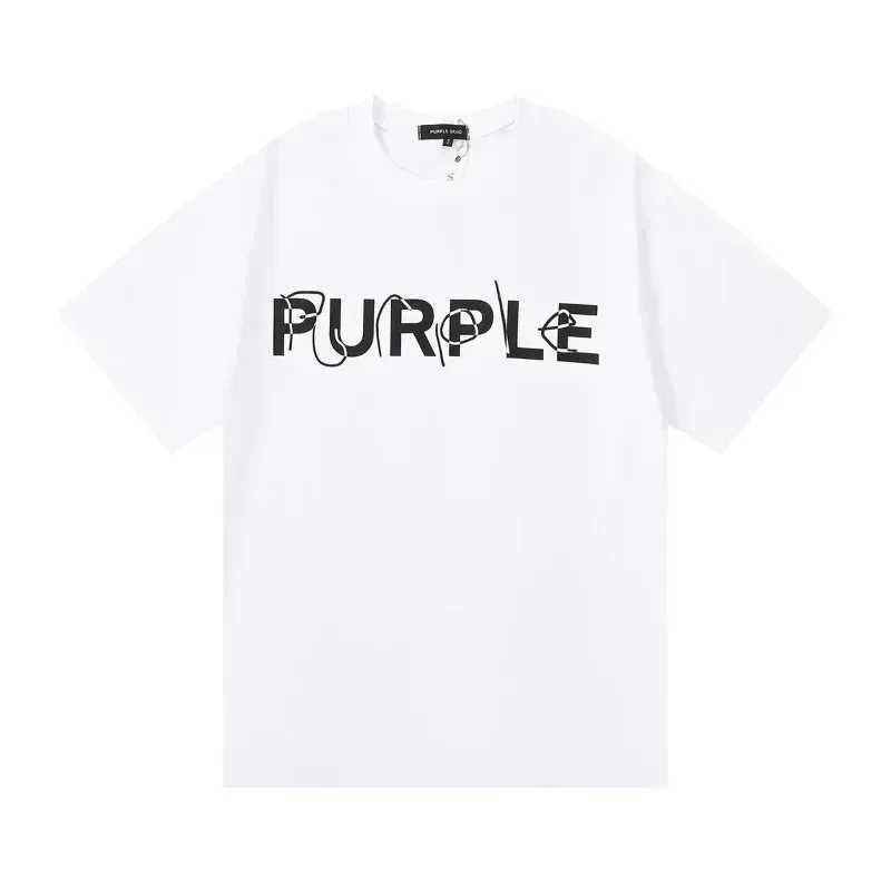 T-shirts pour hommes T-shirt imprimé pour lettre violette Strtwear Vintage Fitness Men T-shirt Blanc Black Shirt Sports Short Slve Top Summer Femmes T Y240429