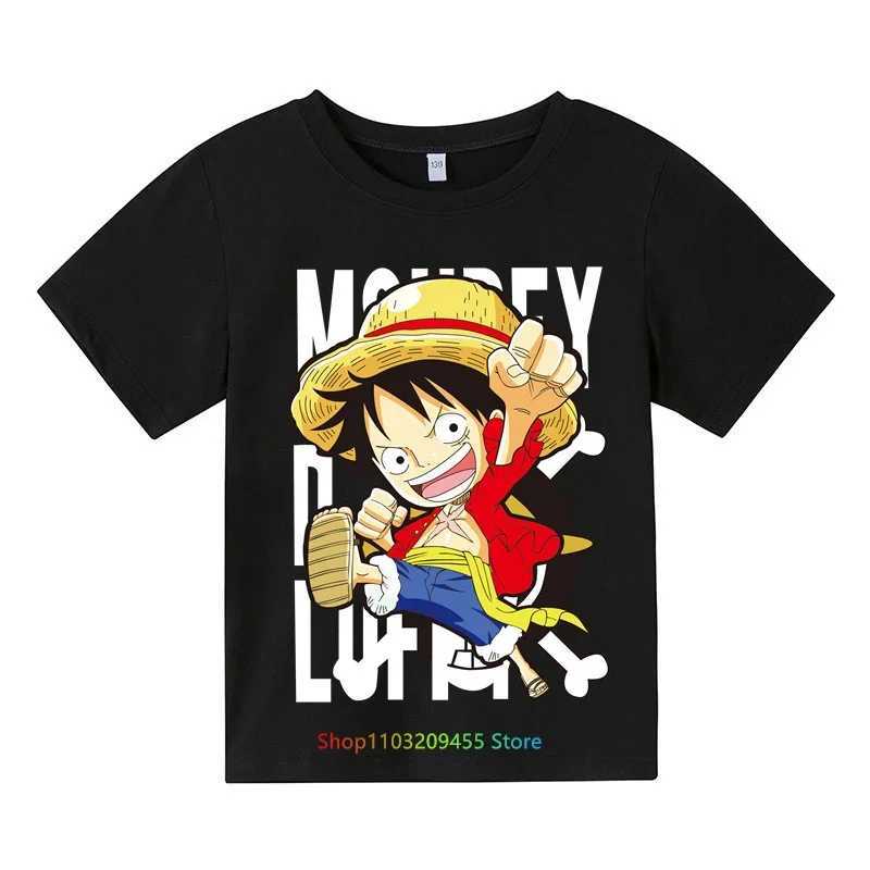 T-shirts Vêtements pour enfants Anime One Piece Luffy Gear 5 T-shirt T-shirt T-shirt T-shirt T-shirt T-shirt T-shirt Childrens Summer Short à manches topl2404