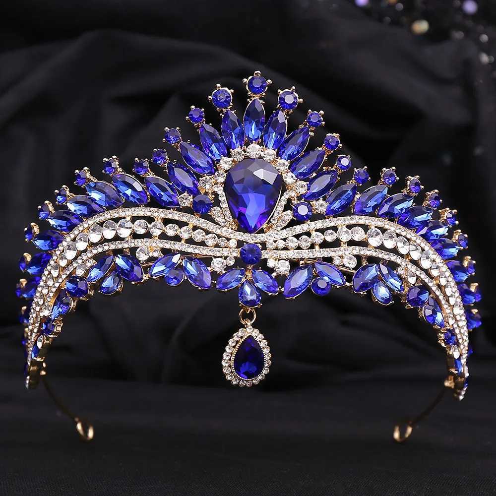 Tiaras lyxigt sött vatten droppe opal tiara för kvinnor bröllop fest klänning gåva elegant brud brud kristall krona hår tillbehör