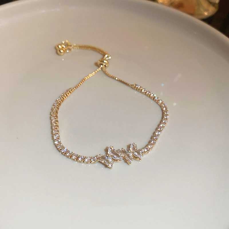 Chaîne Luxury Butterfly Rhingestone Bracelets réglables pour les femmes Nouvelles bijoux d'anniversaire de mariage de mode