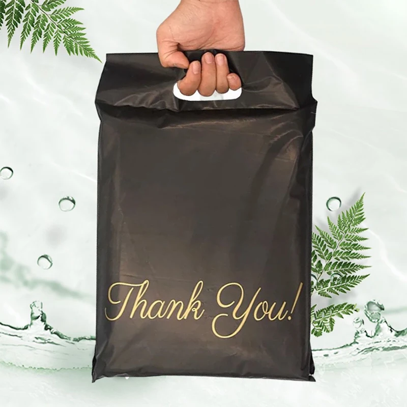 Gezicht 50 stks bedankt merchandise tassen boodschappentassen voor goodie tassen, feest, winkels, boetiek, kleding, herbruikbare plastic zakken met handvat