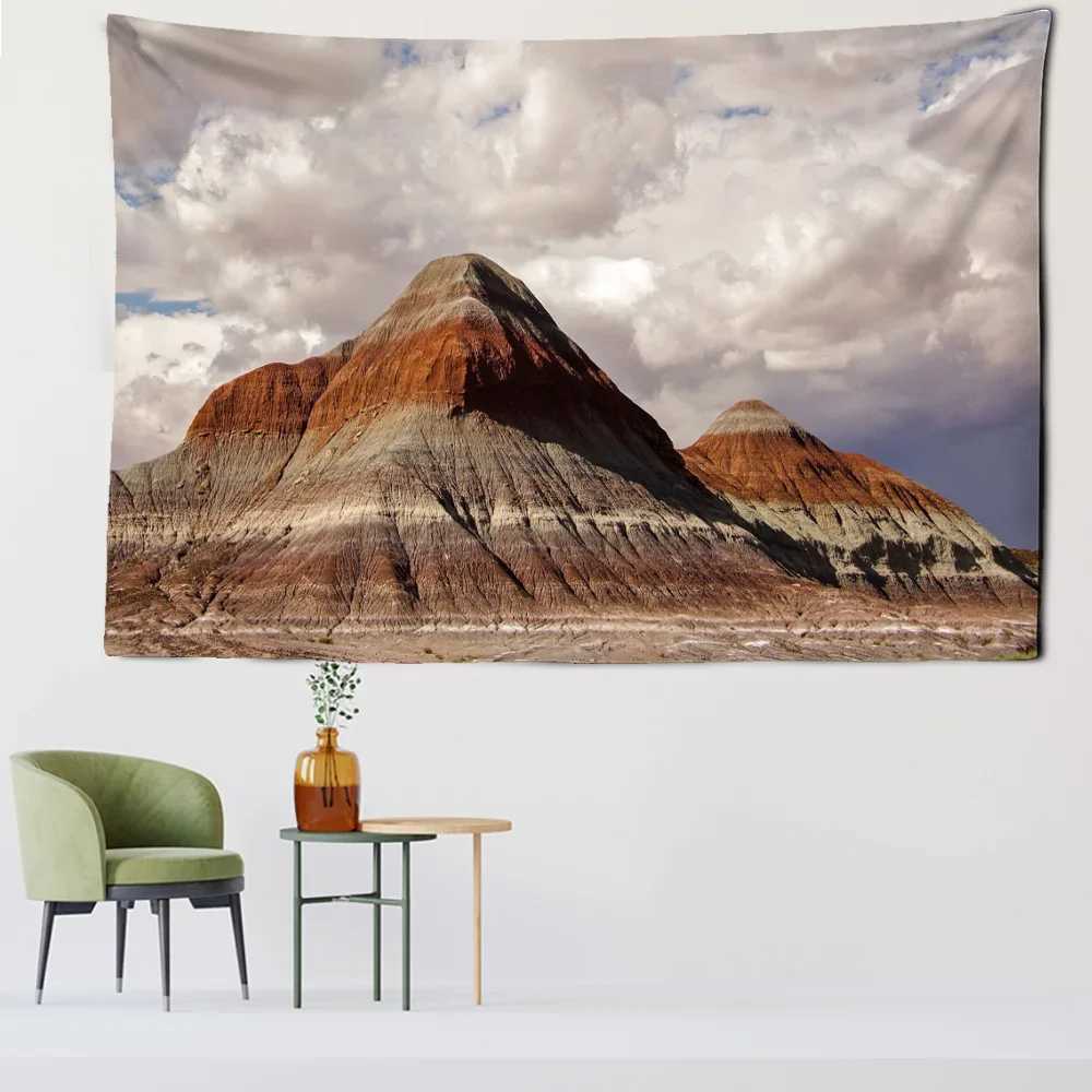 Tapisses Natural Snow Mountain Tapestry Rock Rock Rock Petrifie Forest Park National Park suspendu maison de salon décor de décoration de paysage