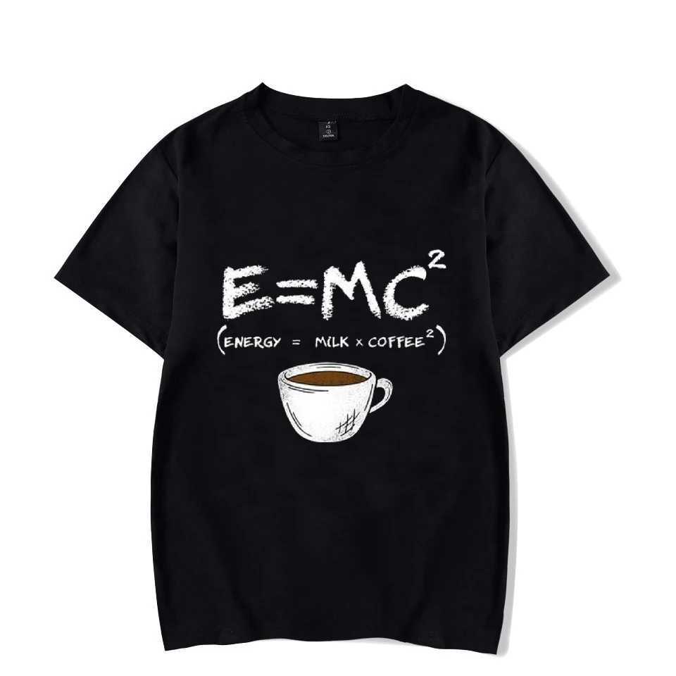 T-shirts t-shirts voor heren voor mannen Energie = Melk+Coffe T-shirt Zomer mannen Kleding Strtwear Ronde nek Shirt Fashion Korte Slve T-shirts Tops Y240429