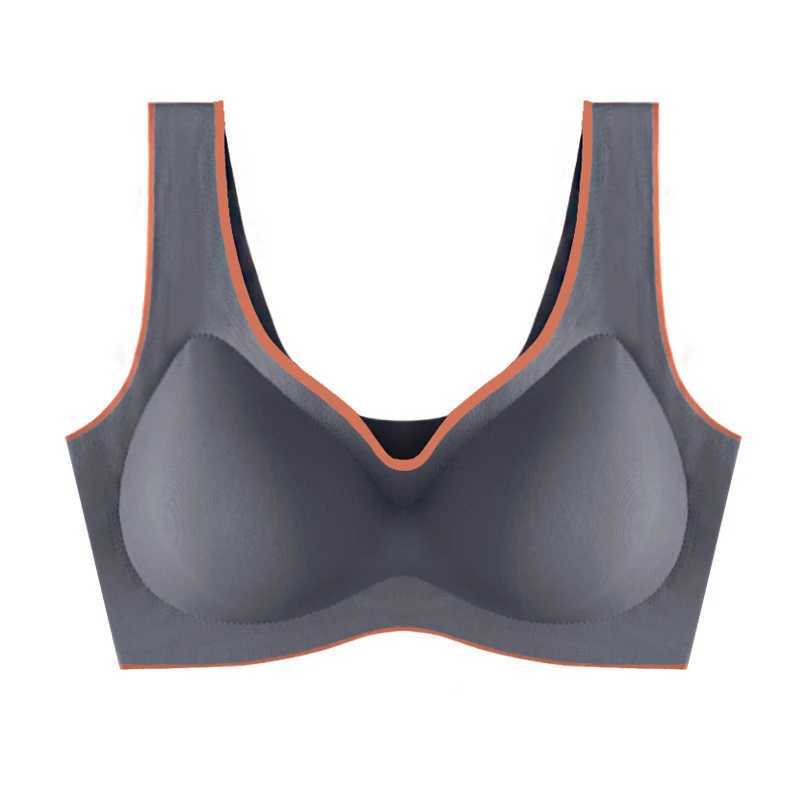 Bras sous-vêtements de soie glace sans couture femme sexy confortable actif actif brassiere crop top plus taille en masque respirant soutien-gorge y240426