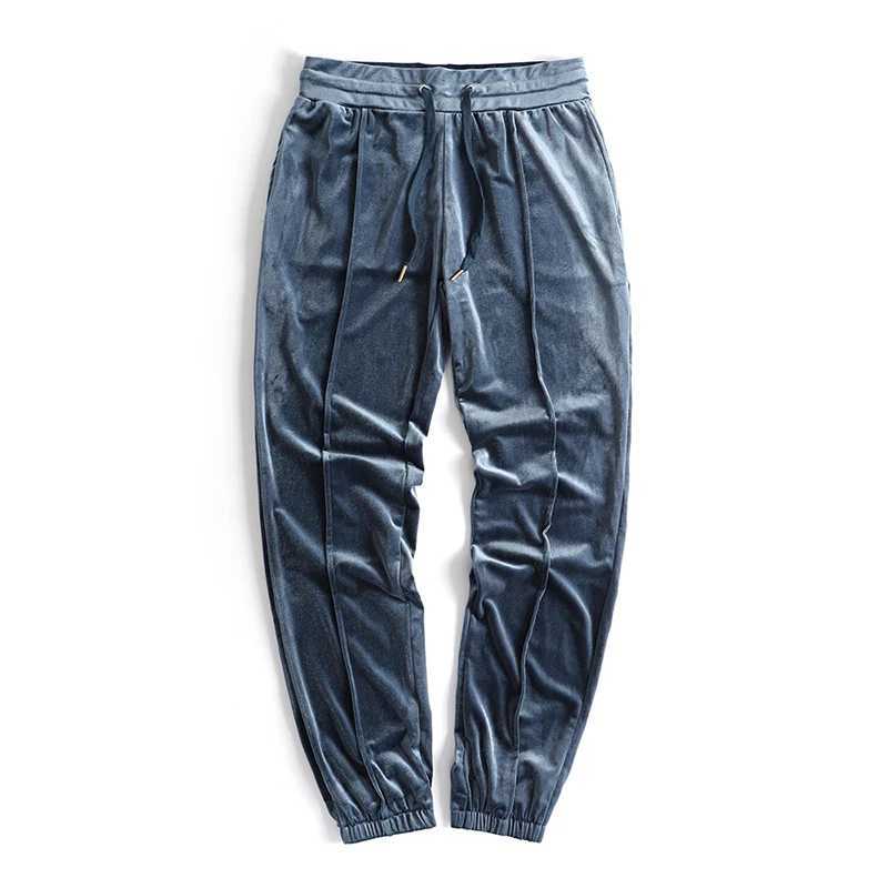 Pantalon masculin en velours pantalon de jogging en vrac vêtements de rue ajustement rouges pantalon de sport gris surdimensionné surdimensionné en velours.