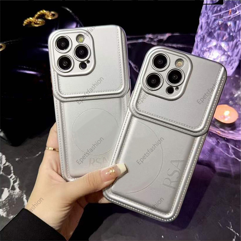 Titanium Silver Cream Baggedossed Print Design Serie Mobile iPhone Hülle für Apple 15Promax 11 12 13 14 Pro Max Full Wrap Protective Case Luxus Designer Runway 048