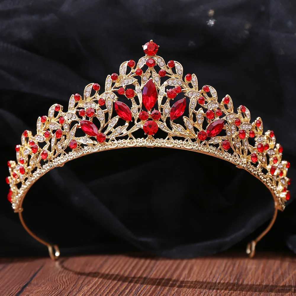 Tiaras 7 couleurs luxury bleu vert fleur fleur cristal diadème couronne femme robe de mariée reine des cheveux de couronne mariée