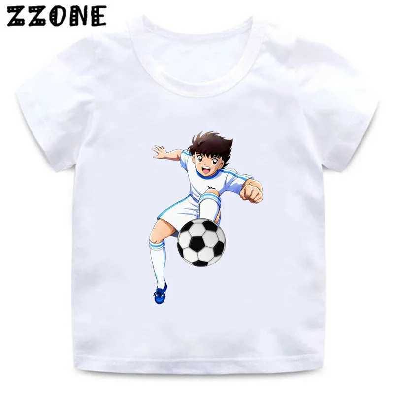 T-shirts Tsubasa Le Petit Footballer Print Childrens T-shirt Fun Girl Clothing Baby Boy T-shirt Summer Childrens TopL2404