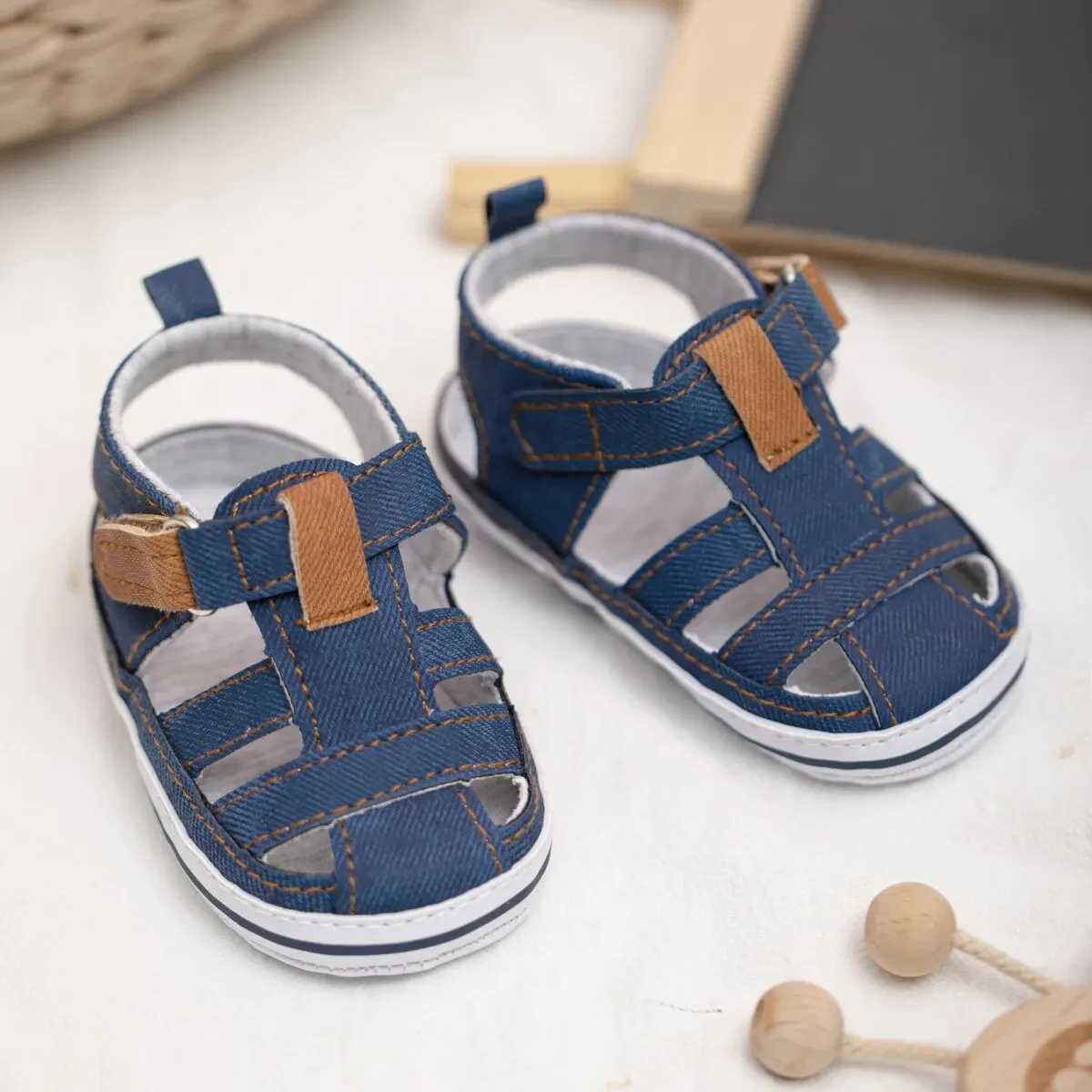 صندل Meccior Baby Canvas أحذية الأولاد غير الرسميين مع باطن غير مطاطية للرضع للأطفال حديثي الولادة المشي أولاً