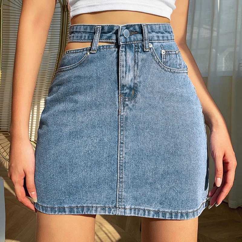 Gonne femminile moda nuovo stile diviso in stile alto in denim stretto calcio di glutei da giorno comodo da giorno comodo abbigliamento da donna casual trendy street wearl2429