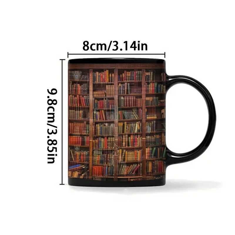 Mugs 3D Library Bookhelf Ceramic Cup Creative Multipurpose Cup Coffee Cup Research Milk Cup Home Table Decoration Friend Gifts J240428