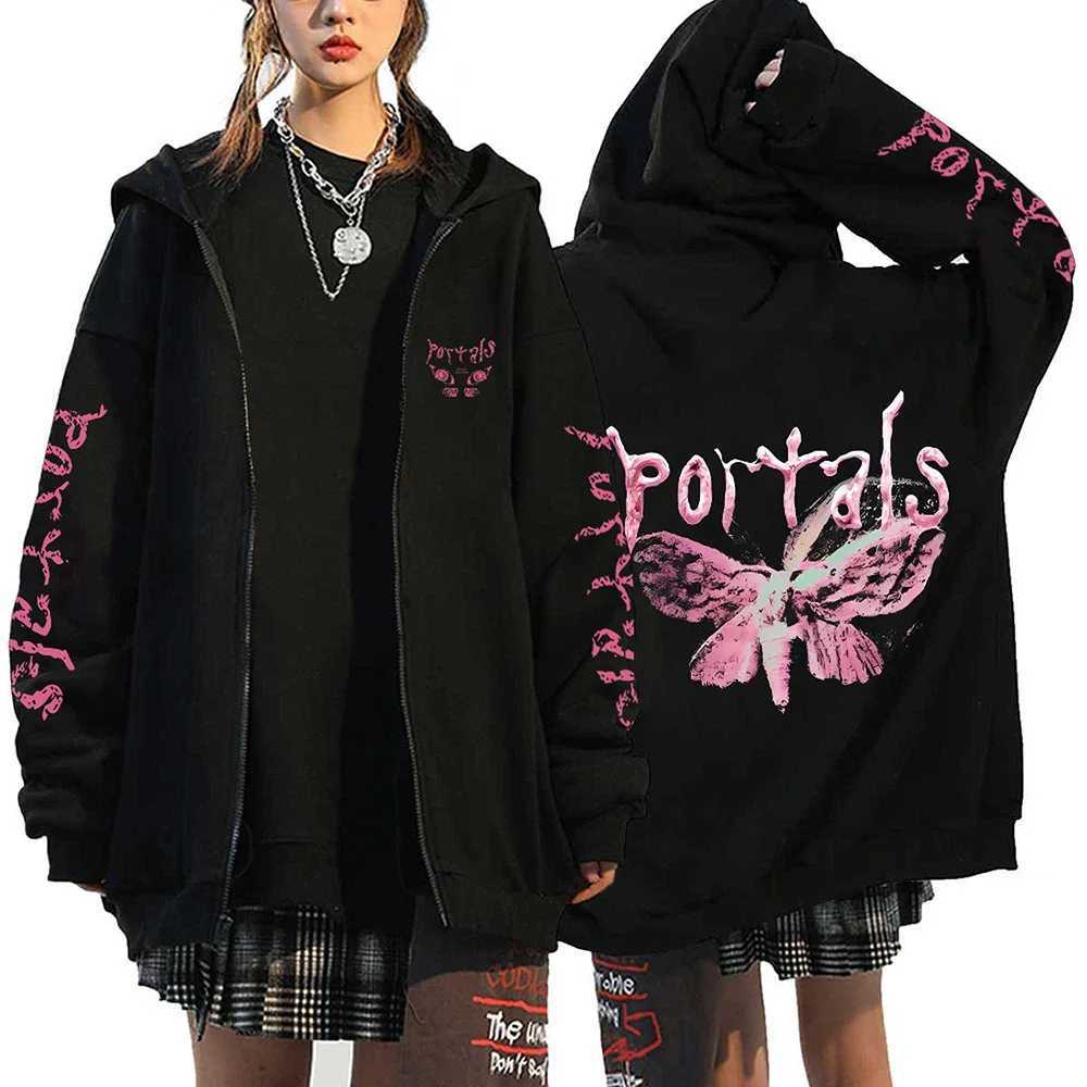 Sweats à capuche masculine Sweats Melanie Martinez Tour Zipper Hop Hop Hop Hop Strtwear Mens Zip Up Jacket Y2K Coats H240429