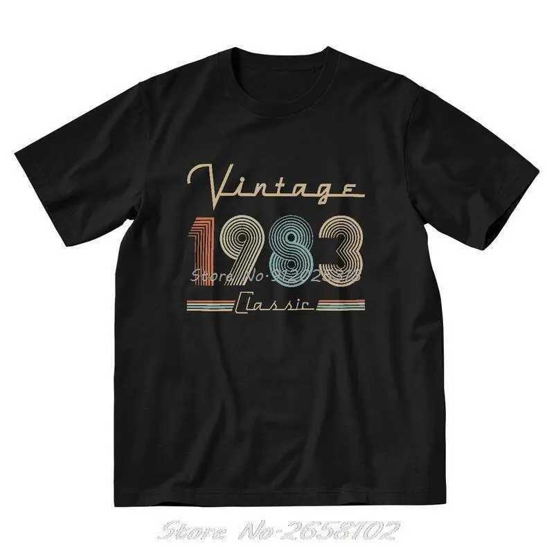 T-shirts voor heren Vintage 1983 Limited Edition T-shirt Heren Grafisch T-shirt Korte slve katoen origineel 37e verjaardag t-shirt unieke t tops t240425