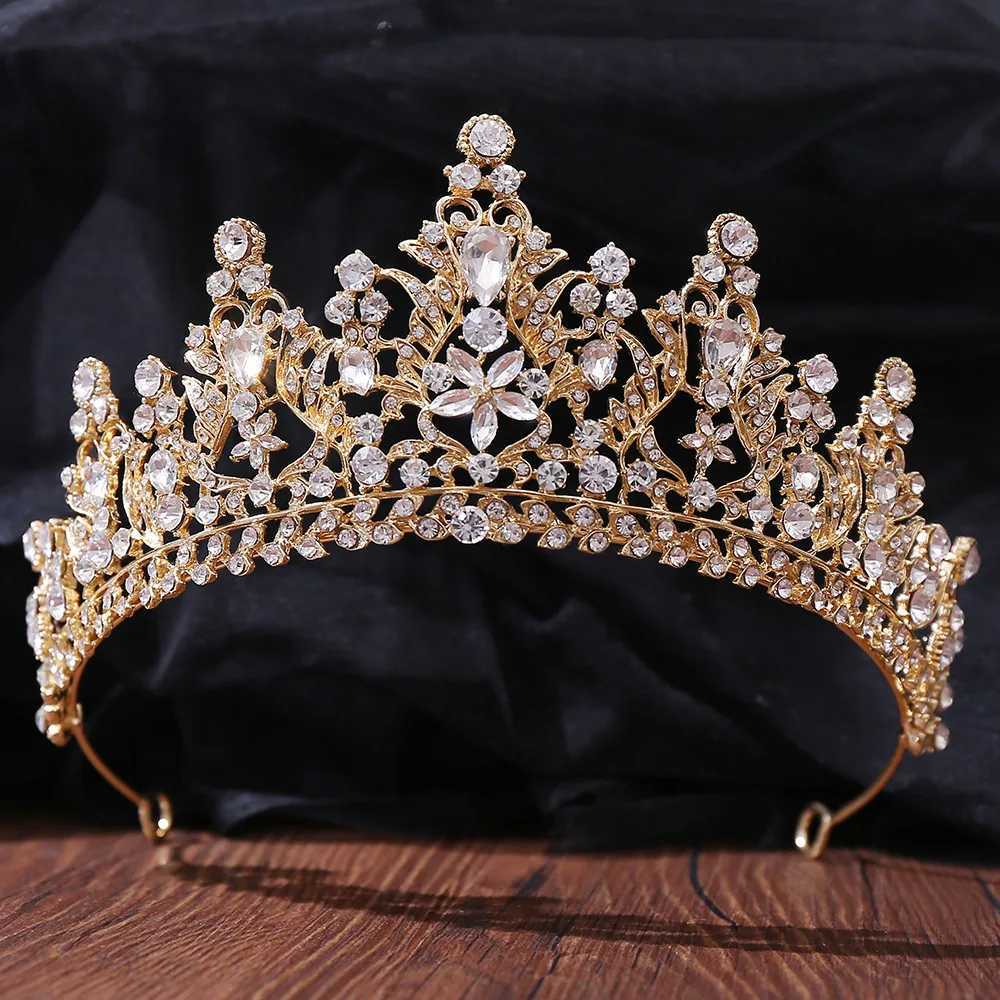 Tiaras Luxury Green Red Blue Crystal Crown Crown for Women Wedding Party Elegant Bridal Bride Crown Capelli Accessori capelli