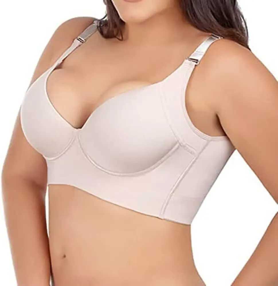 Bras Mode Nakans Back Smoothing BH Fashion DP Cup BH versteckt Rückenfette Unterwäsche für Frauen plus Größe sexy BH Dessous Y240426