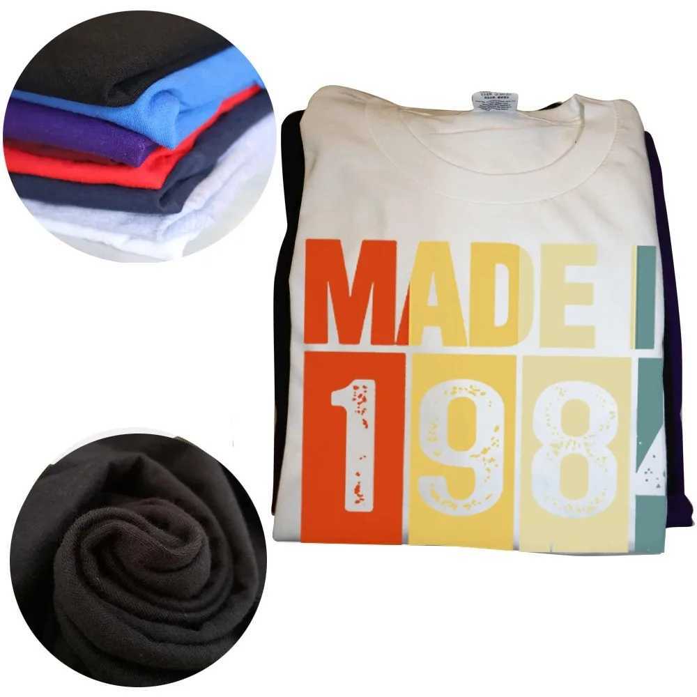 Camisetas masculinas 2024 feitas em 1984 Presentes de aniversário de 40 anos Bday Presente Camise
