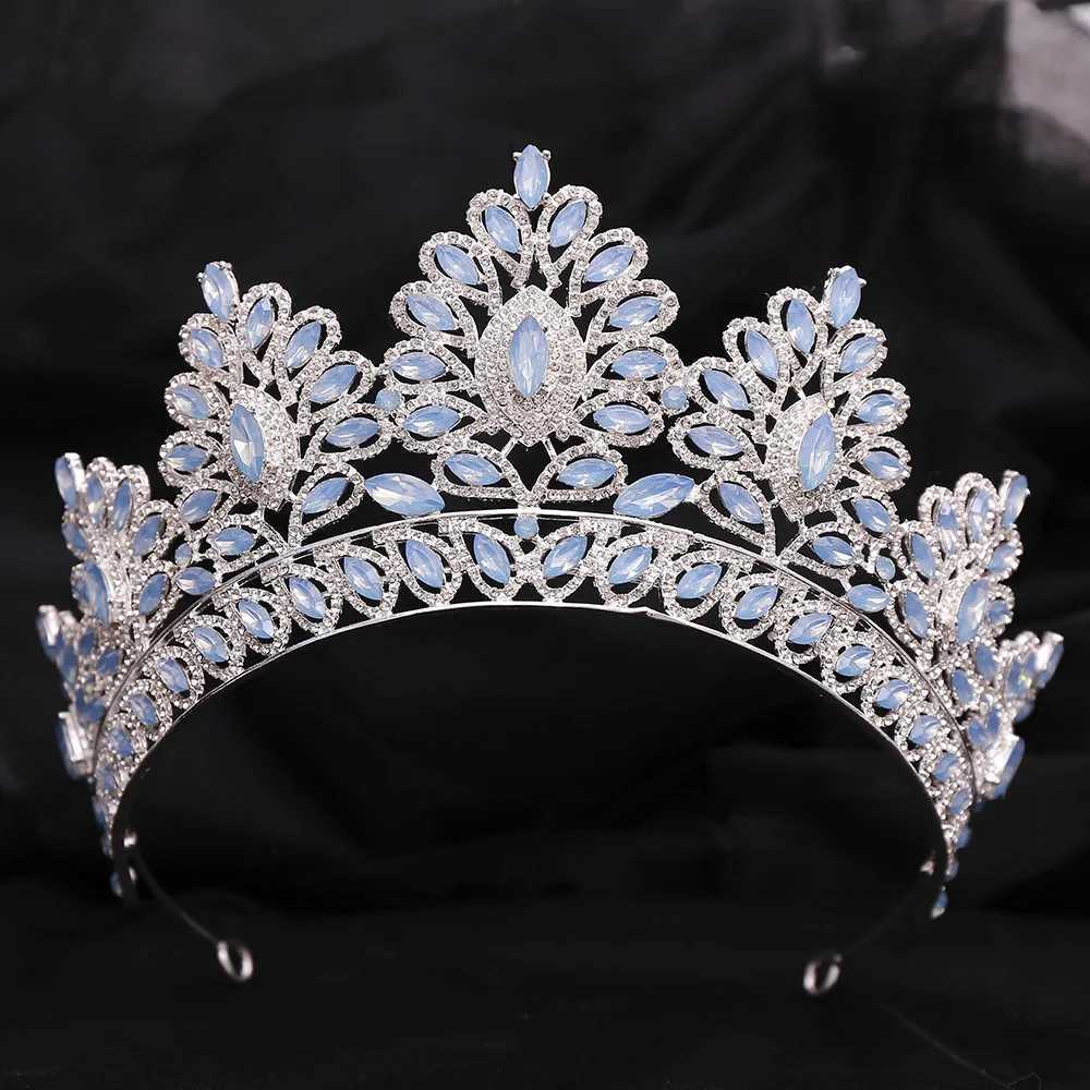 Tiaras es nuevos princesa barroca ópalo cristal tiara corona elegante reina tiara fiesta de boda accesorios de vestir para el vestido joyería