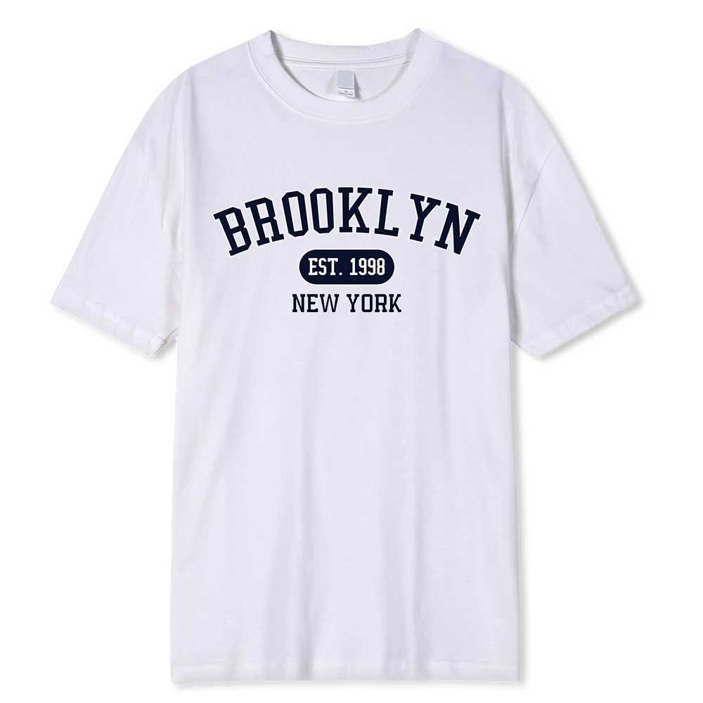 T-shirts masculins EST.1998 New York Hip Hop Imprimé Hommes 100% coton Top Top Casual T-shirt H240429