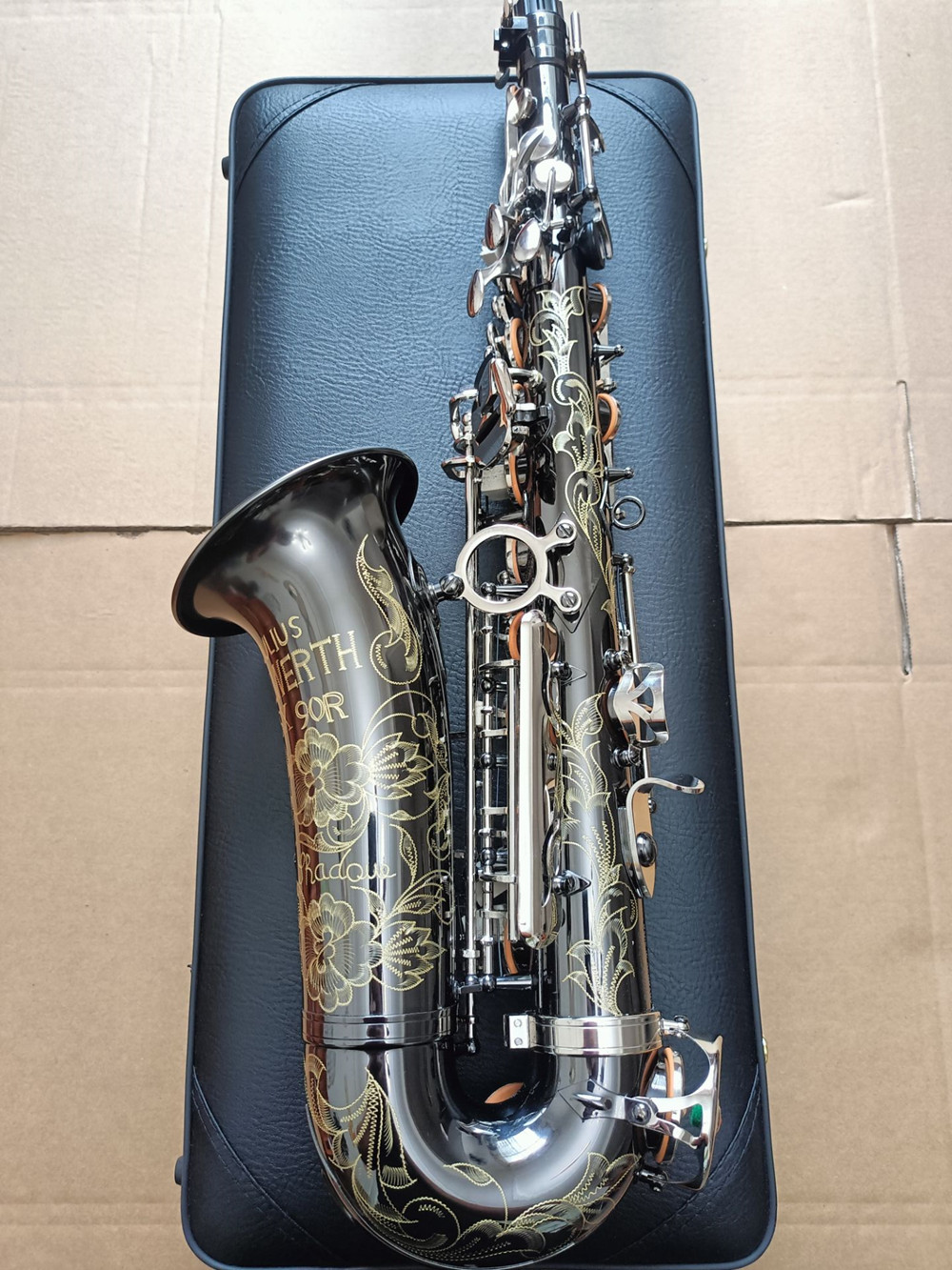 Top Alto Sax Alemania JK SX90R Keilwerth Saxofón Níquel Níquel Plata Musical Musical de alta calidad con accesorios