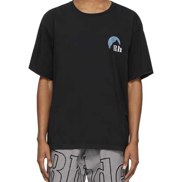Hoogwaardige originele Rhuder Designer T Shirts High Street Quality Loose Oversize paar Jurk Mode Brand Print Short Sleeve T-Shirt met 1: 1 Logo