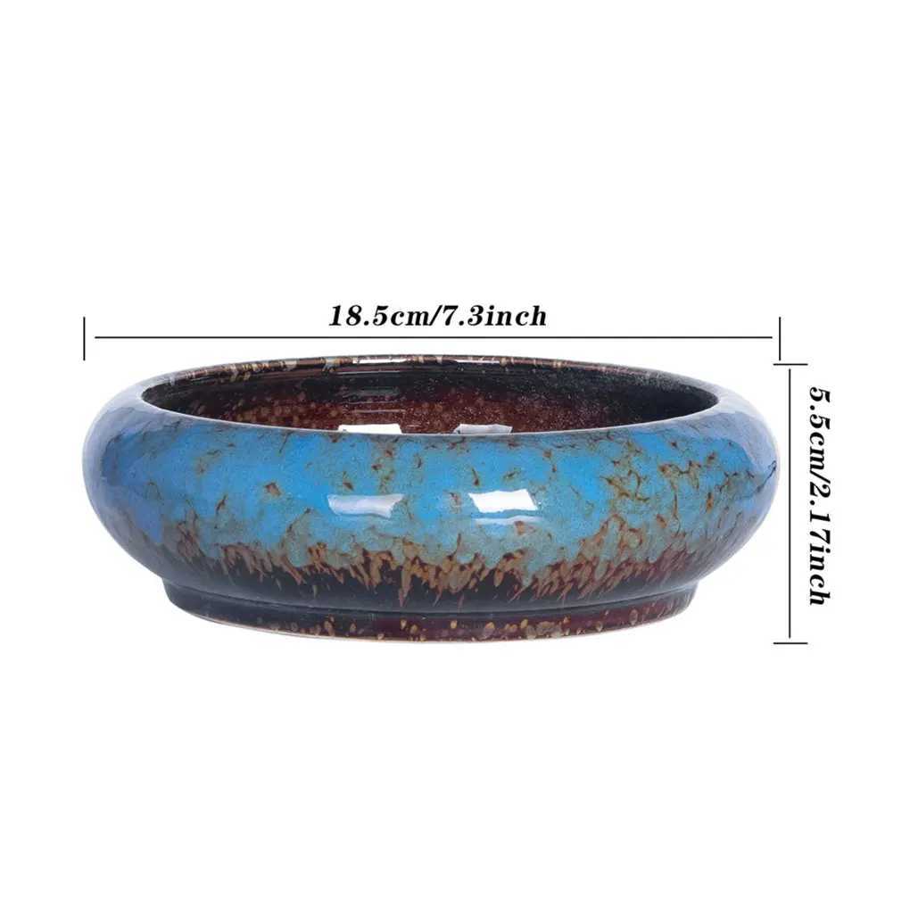 Macetas Pots Cerámica Retro Cerámica Glasta Bonsai Pot creativa y duradera adecuada para entusiastas de las plantas Hierbas Q240429