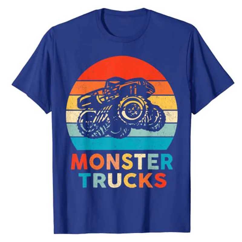 T-shirts masculins Camion monstre pour les tout-petits adultes garçons girls enfants t-shirt mignon camion amateur graphique t-shirt y2k top top à manches courte givell2403