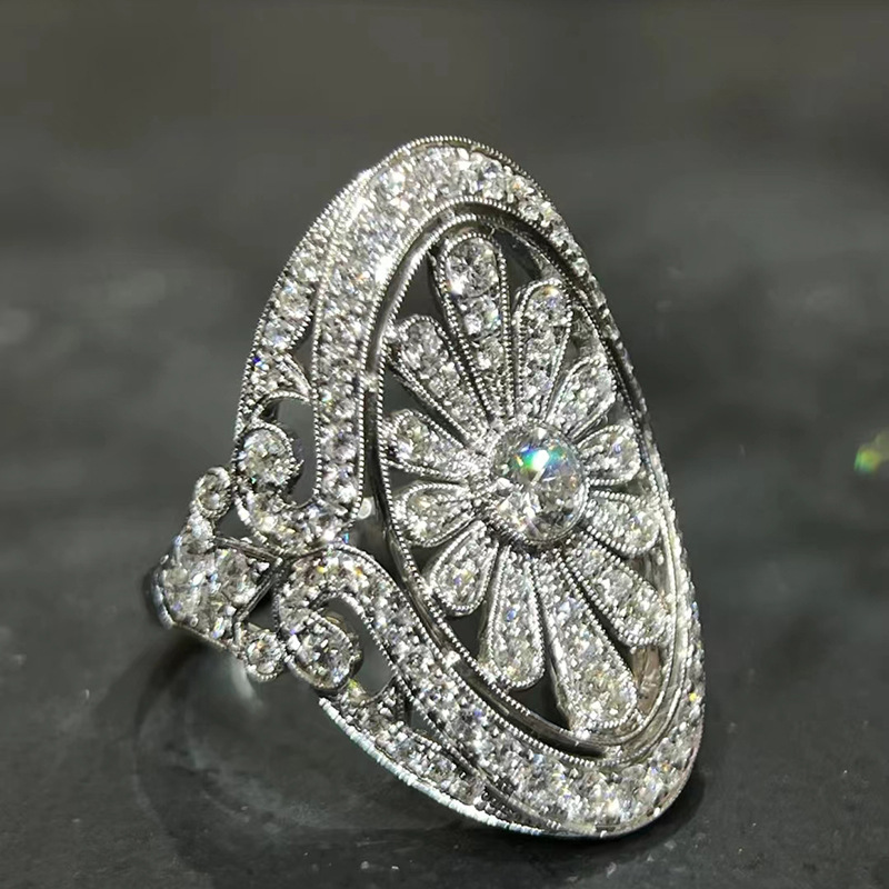 Moissanite Diamond Ring 100% Real 925 Sterling Silber Party Ehering -Ringe für Frauen Brautjubiläum Schmuck
