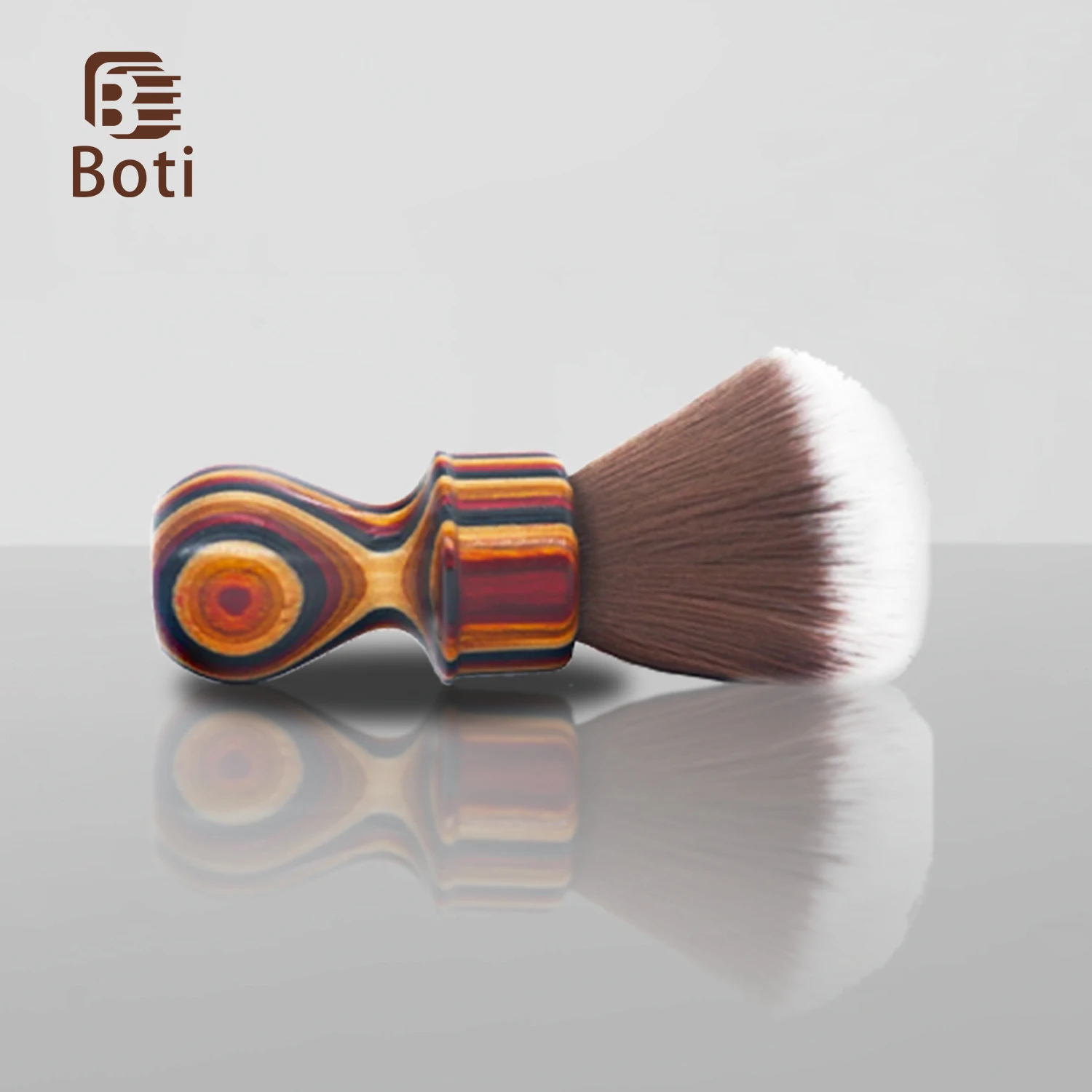 boti brushladyウェットシェービングブラシ年次リング木製ハンドルマザーロード合成髪の結び目手作りの男性クリーニングビアードツール