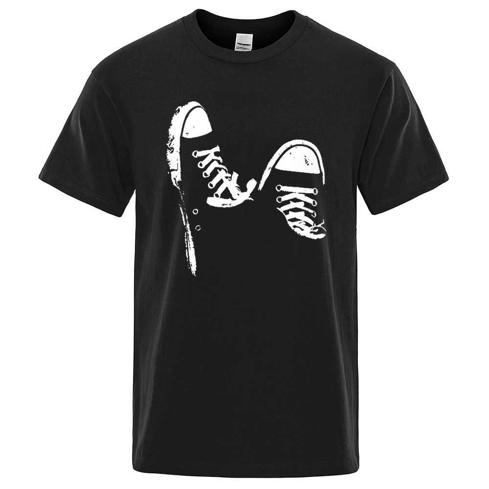 Erkek Tişörtler Sıcak Satış% 100 Pamuklu Kısa Skate Ayakkabıları Erkek Tişört Yaz Nefes Alabaş Kıyafetler O boyun büyük boy Slves Unisex H240429