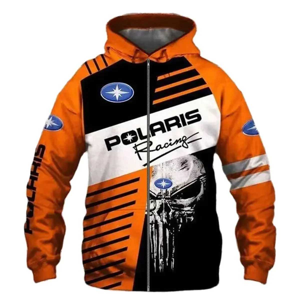 Herren Hoodies Sweatshirts 2024 Polaris Racing RZR Schneemobil Fashion Casual Zip Hoodie Top Hot Sale Herren und Frauen Spring- und Herbst -Kapuze -Jacke T240428