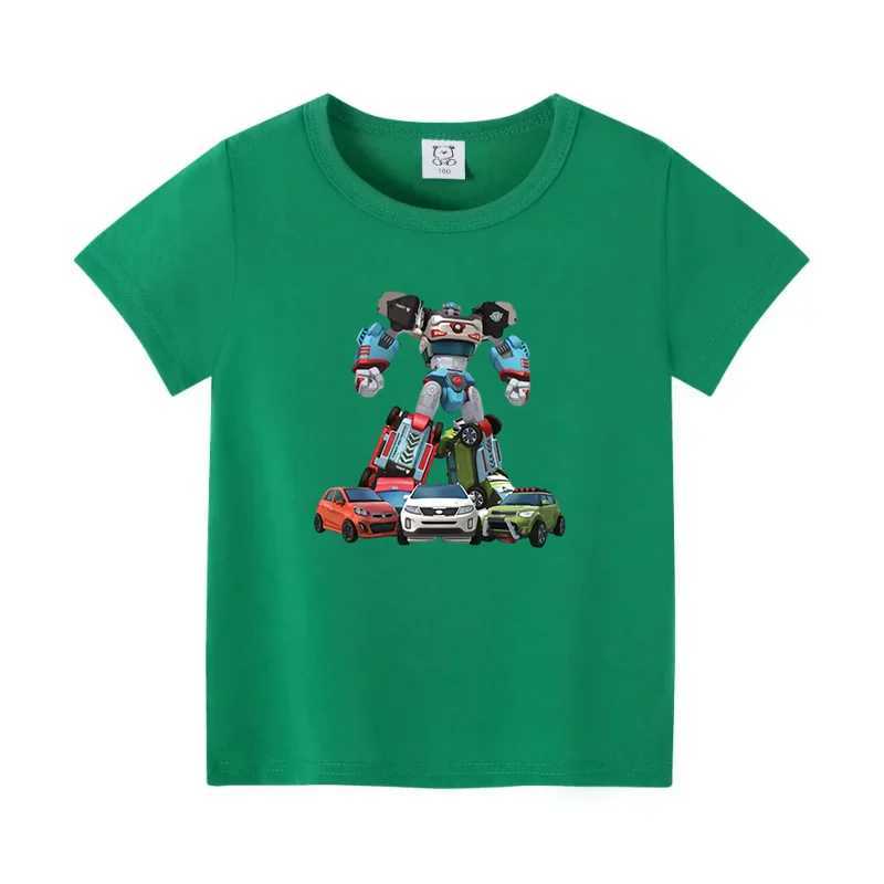 T-Shirts Tobot Evolution Transformer Roboter Autos bedrucktes Kinder T-Shirts Mädchen Kleidung Cartoon Baby Jungen und Mädchen T-Shirts Sommerkinder Topsl2404