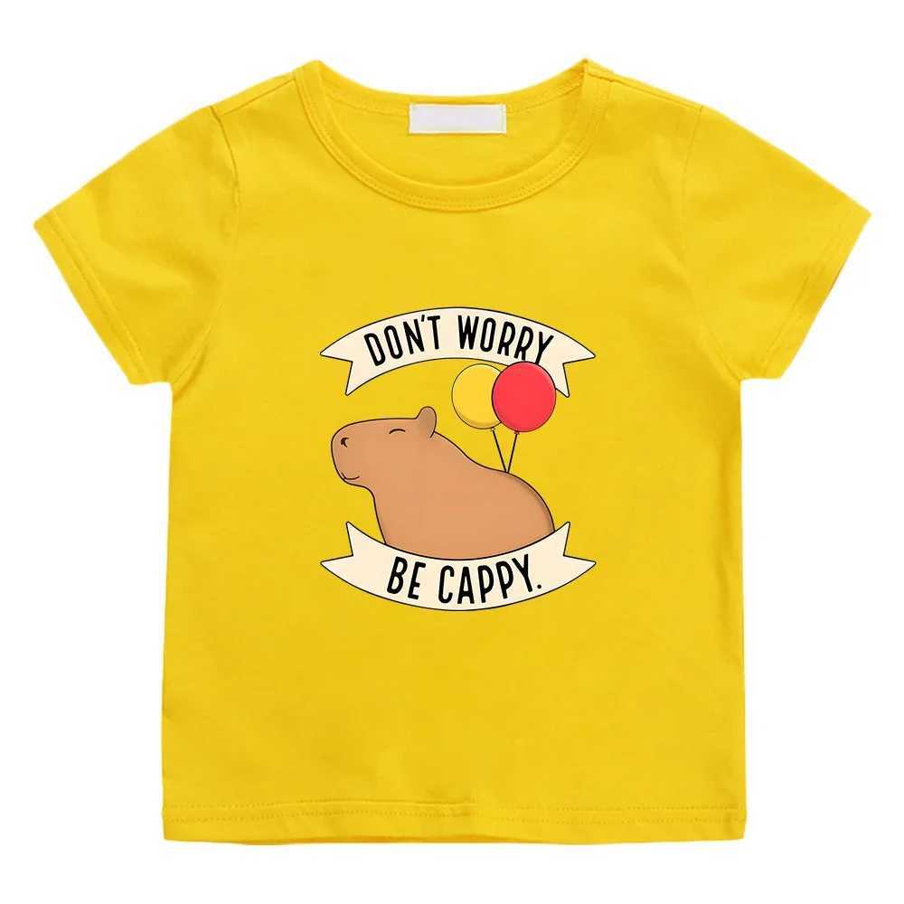 T-shirts Capybara Fashion Comic T-shirt Gedrukte grafische strip T-shirt Zachte korte mouw 100% katoenen jongens/meisjes T-shirt Extra grote T-shirtl2404