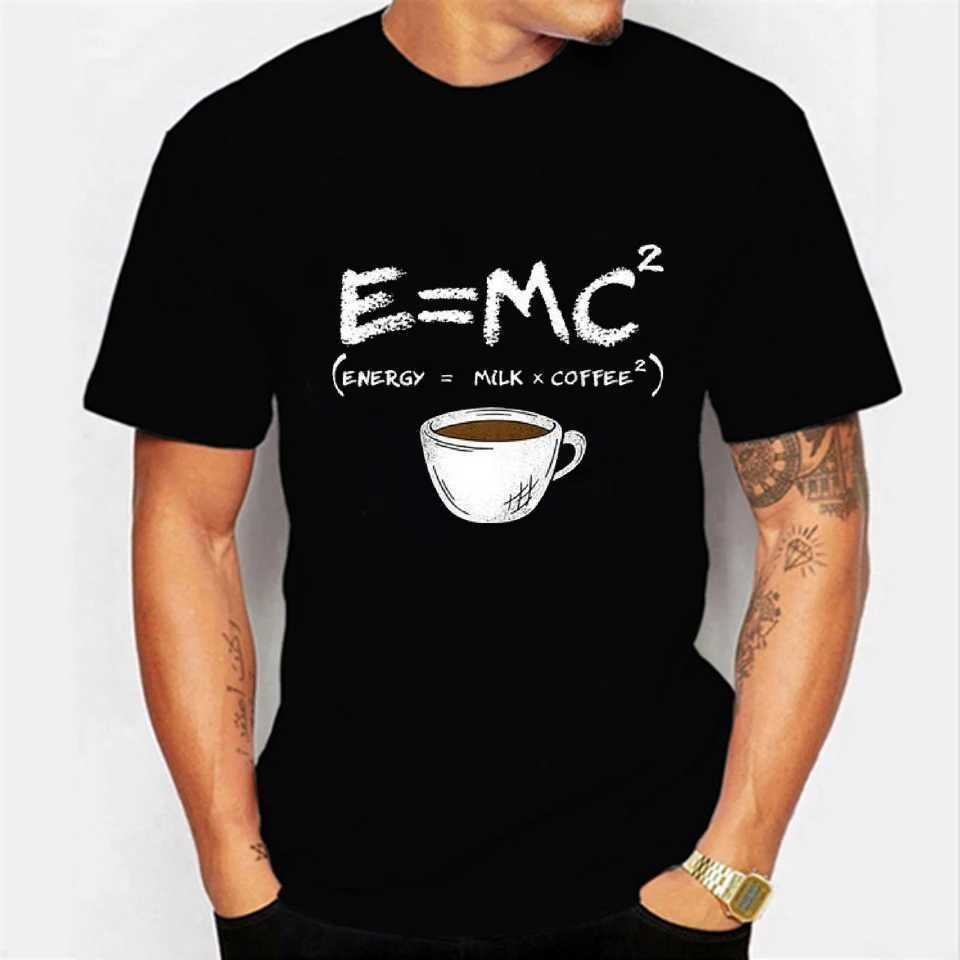 T-shirts t-shirts voor heren voor mannen Energie = Melk+Coffe T-shirt Zomer mannen Kleding Strtwear Ronde nek Shirt Fashion Korte Slve T-shirts Tops Y240429