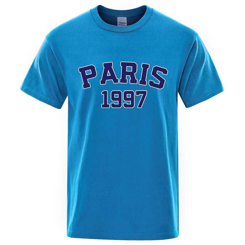 T-shirts masculins Paris 1997 Strt City Letter T-shirts Fashion Men Tshirs respirant design d'été T-shirts de luxe en coton