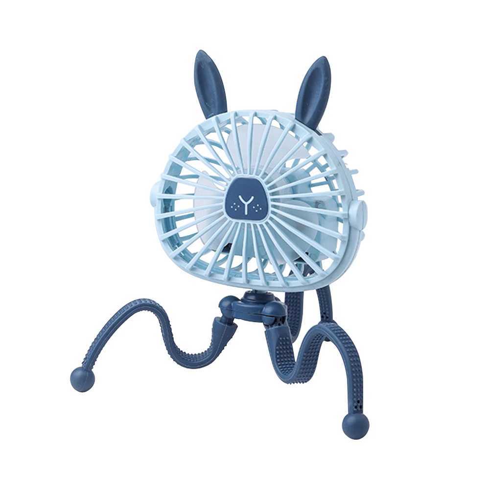 Elektrische Lüfter USB Chargeable Lüfter Baby Kinderwagen Bettlüfter Stummschaltlüfter mit clip variabler tragbarer Oktopus Mini Fan Office Desktop Lüfter D240429