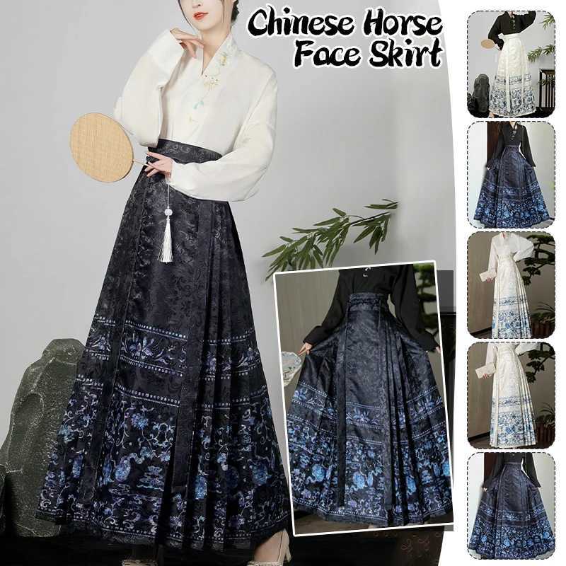 Vêtements ethniques Femmes Ming Dynastie broderie demi-jupe vintage Hanfu Clothing Jirt Chinois Style Tradition