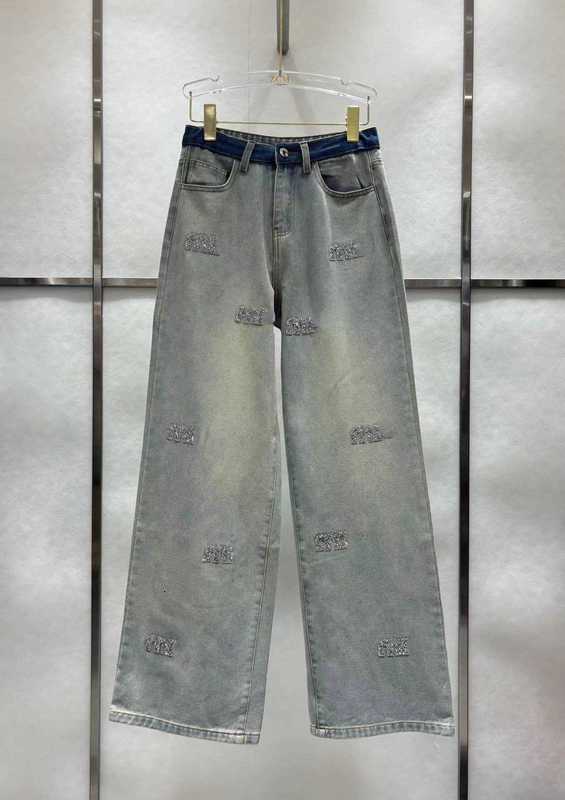 Damen -Jeans -Designer -Marke für Frauen im Frühjahr/Sommer 2024 der M -Familie, neue Vintage Heavy Industry Vielseitige Weitbeinhose SPE3