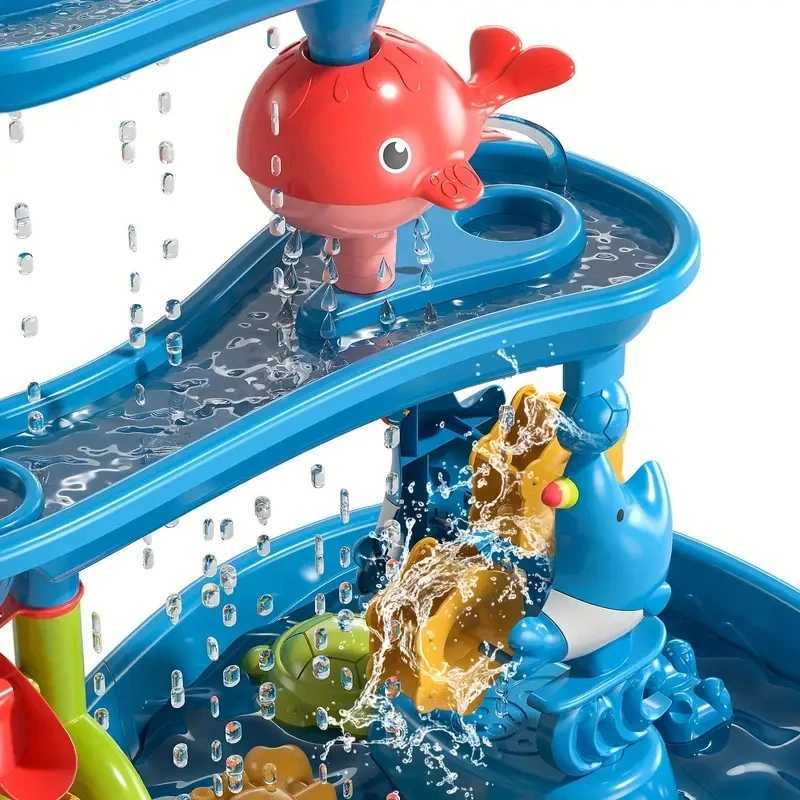 Sand Play Water Fun Fun Acqua di sabbia bambini Sand da sabbia a 3 livelli e giocattoli giocattoli da gioco Attività Tavoli sensoriali fuori dai giocattoli da spiaggia ragazzi ragazze D240429