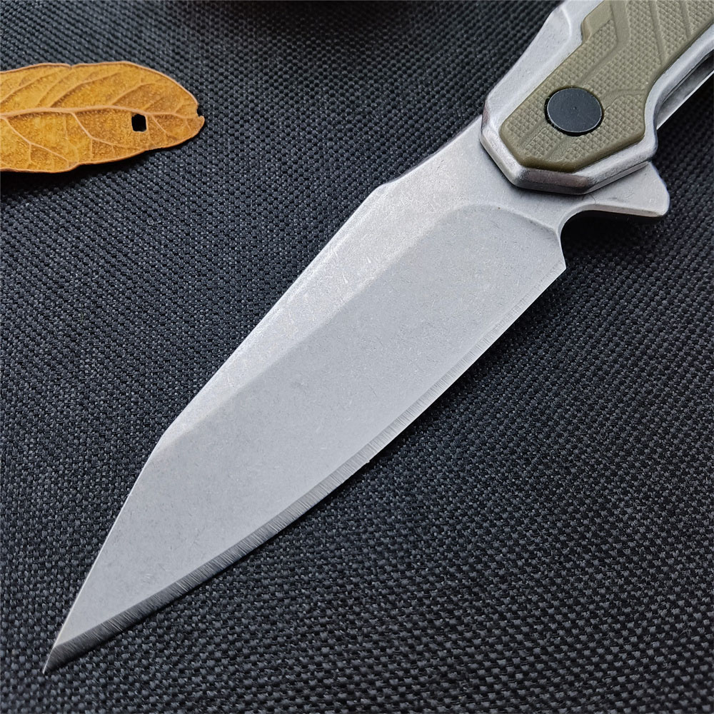 KS 1369 Faca dobrável de Flipper assistida 2,95 '' 8cr13Mov Stone -Stonewed Point Blade G10 Handeld Camping Outdoor Caminhando EDC Pocket Knife 1660 7550