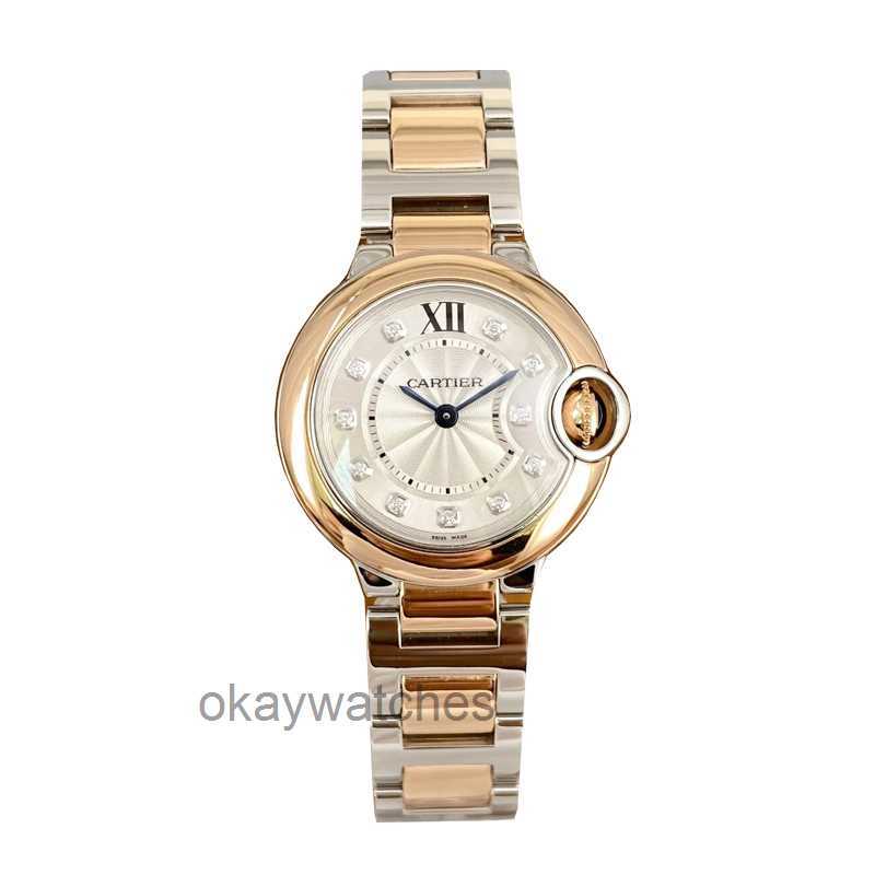 Unisex tarcza Automatyczne zegarki robocze Carter nowy pełny zestaw niebieski balon 18K Rose Gold Inkrustat English Watch W3BB0005