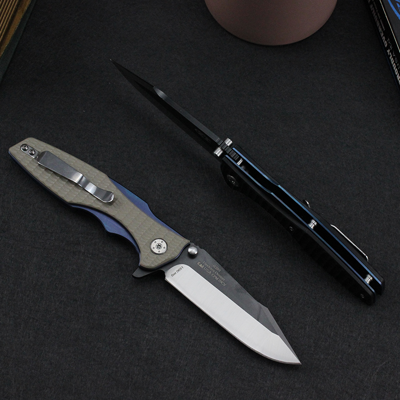 0393 Haute dureté pliage couteau G10 Gandage de la sécurité de camping extérieur défense tactique de poche sabre survie couteaux EDC Tool