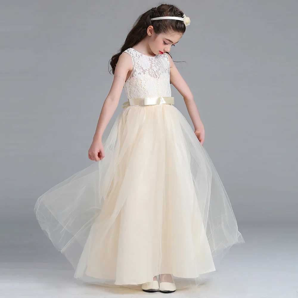 Mädchenkleider 4-15 Jahre Kinderkleid für Mädchen Hochzeit Tüll Spitze Langes Mädchenkleid eleganter Prinzessin Party Festzug formelles Kleid für jugendliche Kinder