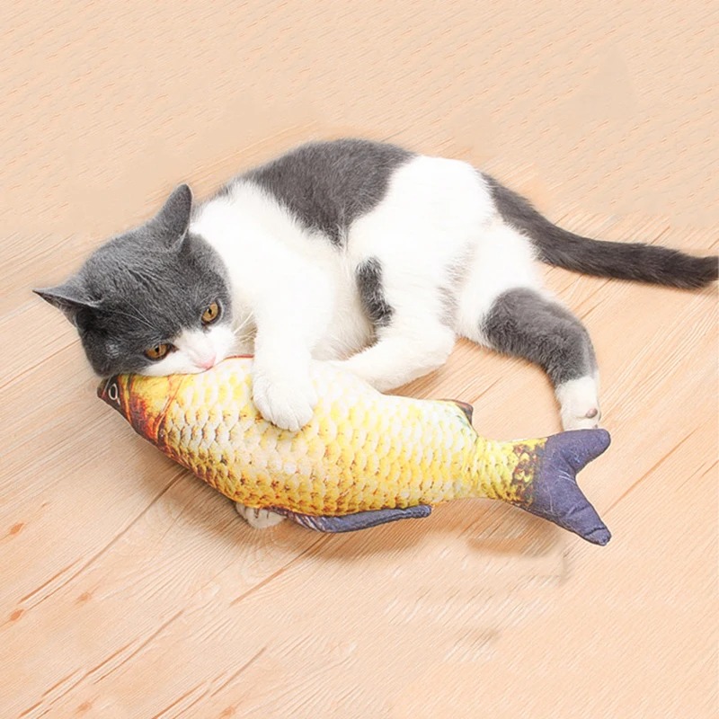 고양이 장난감 훈련 엔터테인먼트 피쉬 플러시 박제 베개 20cm 시뮬레이션 생선 고양이 장난감 가난한 애완 동물 씹기 장난감 애완 동물 용품