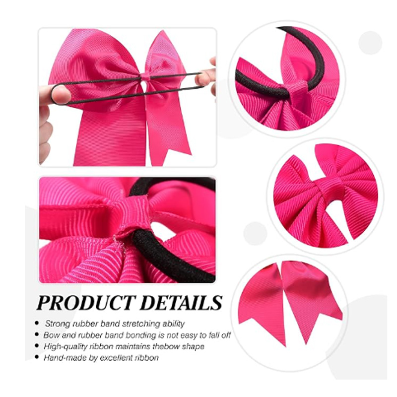 / Packs Jumbo Cheerleading Bow 8 Inch Cheer Hair Bows Large Cheerleading Hair Bows with Ponytail Holder for Teen Girls Softball Cheerleader Outfit Uniform