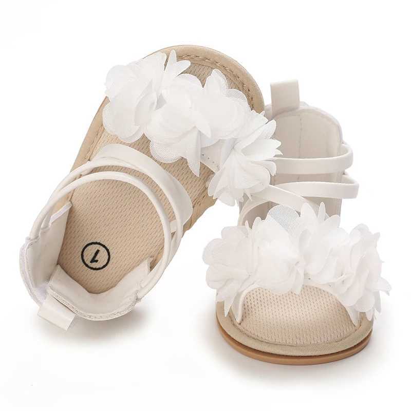 Sandały Summer Baby damskie buty modowe przedszkola płaskie buty miękkie gumowe podeszwa anty slip koronkowe łóżko dla niemowląt pierwszy spacer 0-18ml2429
