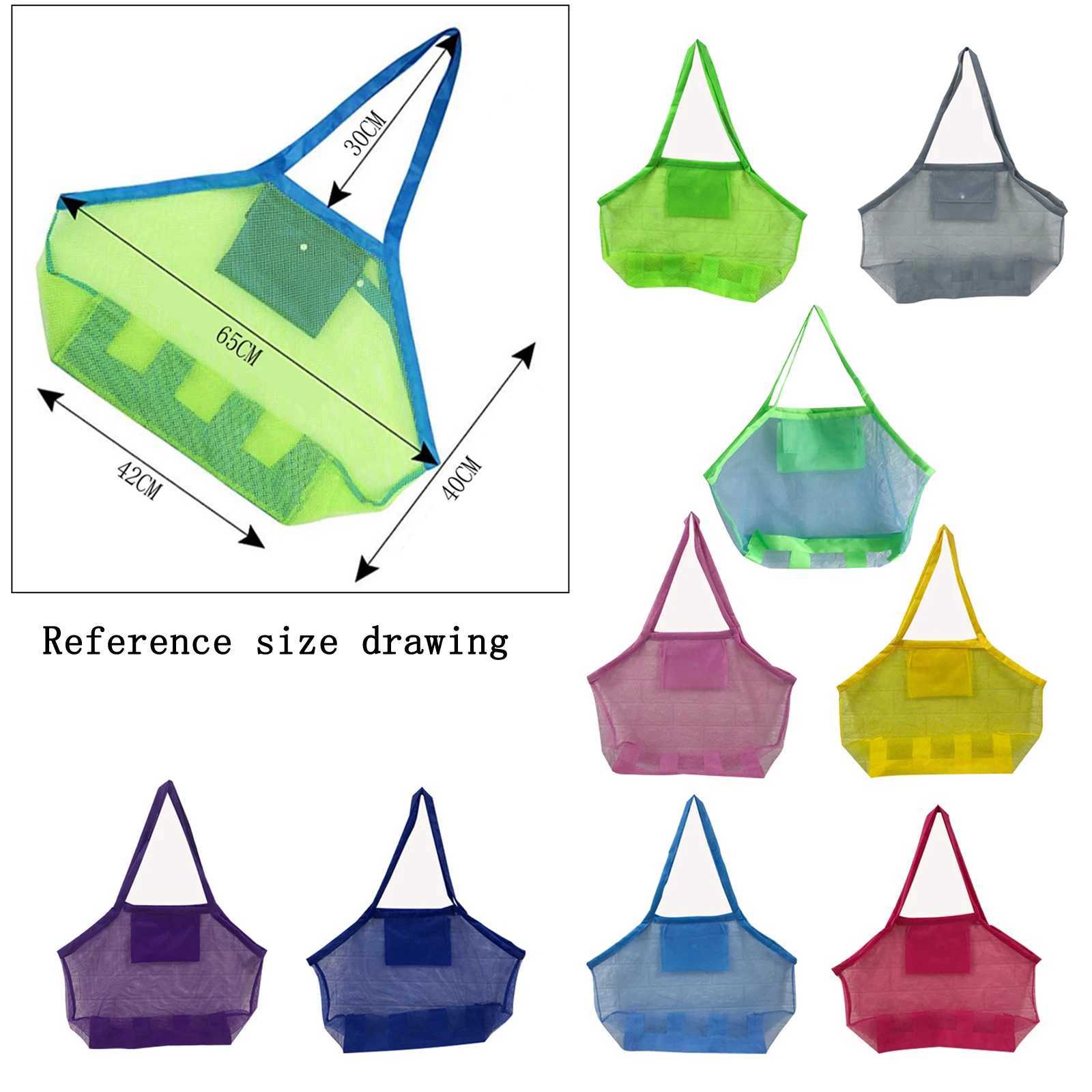 Sand Play Water Fun Protable Mesh Bag Children Sand Away Kids Swimming Pool Beach Toys Clothes Towel Bag Baby Toy Storage Sundries Bags Organizer d240429