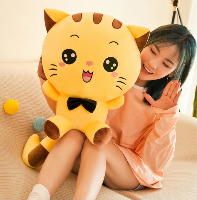 Śliczna duża kota lalka pluszowa toy Lucky Cat Big Tail Doll Doll Girl Sleeping Pillow